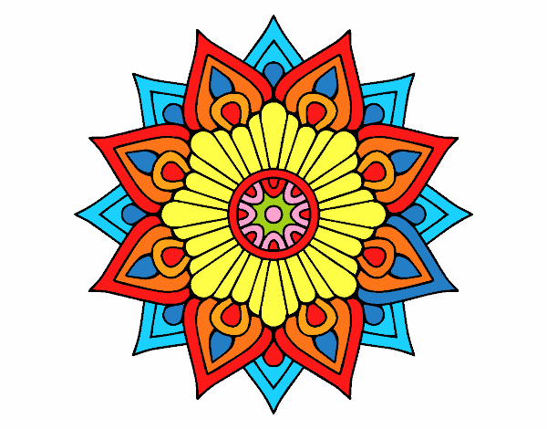 Un mandala destello floral