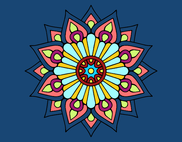 Un mandala destello floral