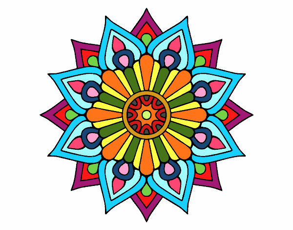 Un mandala destello floral