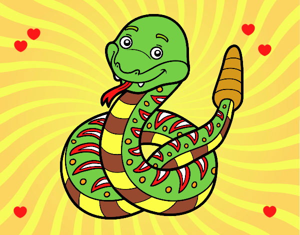 Una serpiente de cascabel