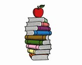 Libros y manzana