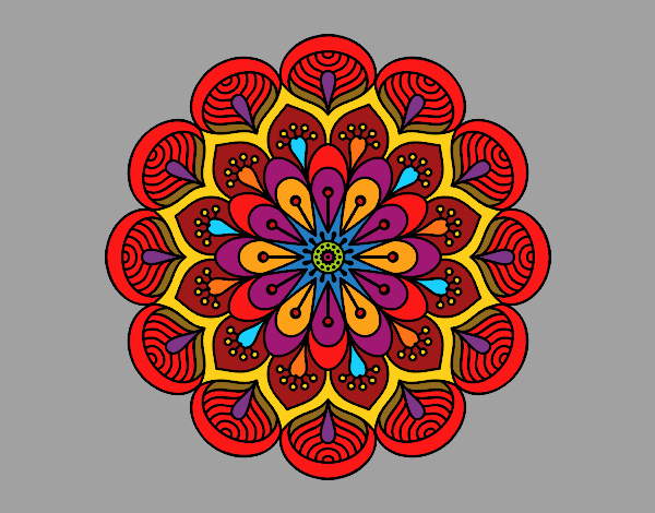 Mandala flor y hojas