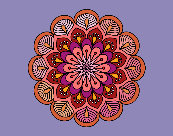 Mandala flor y hojas