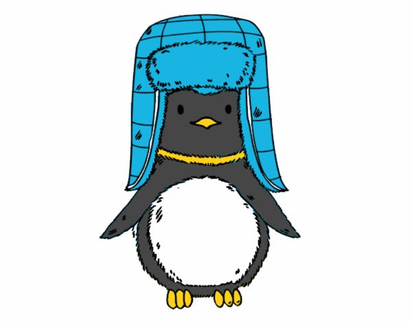 Pingüino con gorro