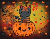 Un gatito de Halloween