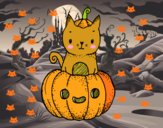 Un gatito de Halloween