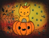 Un gatito de Halloween