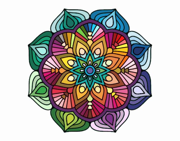 Un mandala de flor oriental