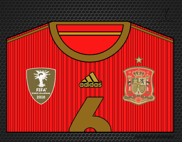 Camiseta del mundial de fútbol 2014 de España