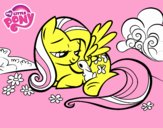 Fluttershy con un conejito