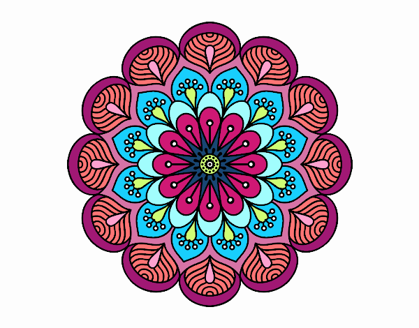 Mandala flor y hojas