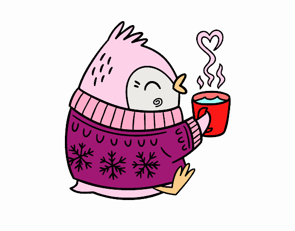 Pajarito tomando un té