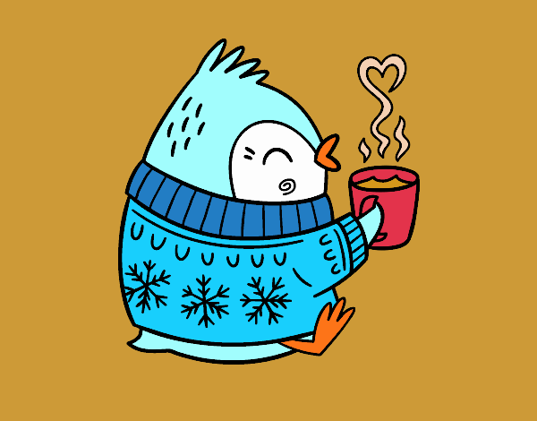 Pajarito tomando un té