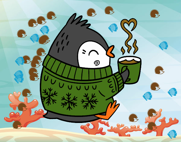 Pajarito tomando un té