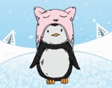 Pingüino con gorrito divertido