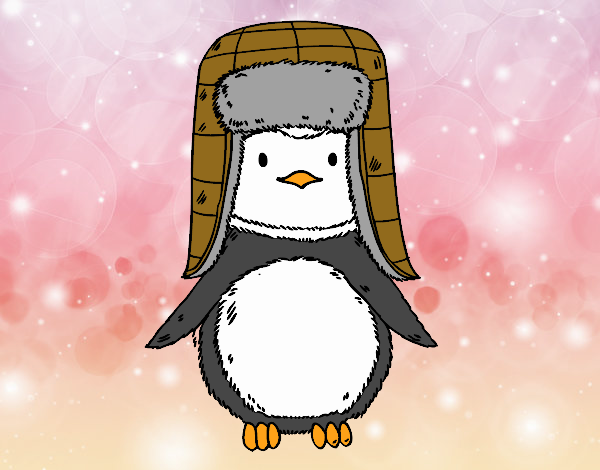 Pingüino con gorro