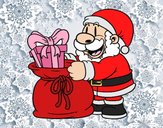 Santa Claus ofreciendo regalos