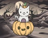 Un gatito de Halloween