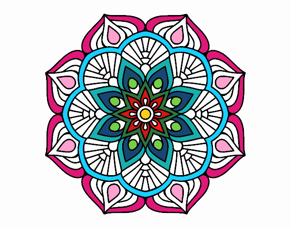 Un mandala de flor oriental