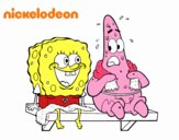 Bob Esponja y Patricio en bañador