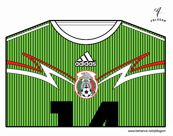 Camiseta del mundial de fútbol 2014 de México