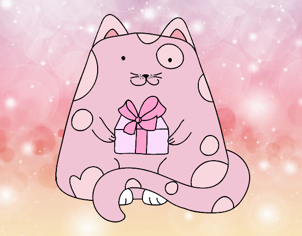 gatito rosado navideño xd