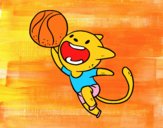 Gato jugando a baloncesto