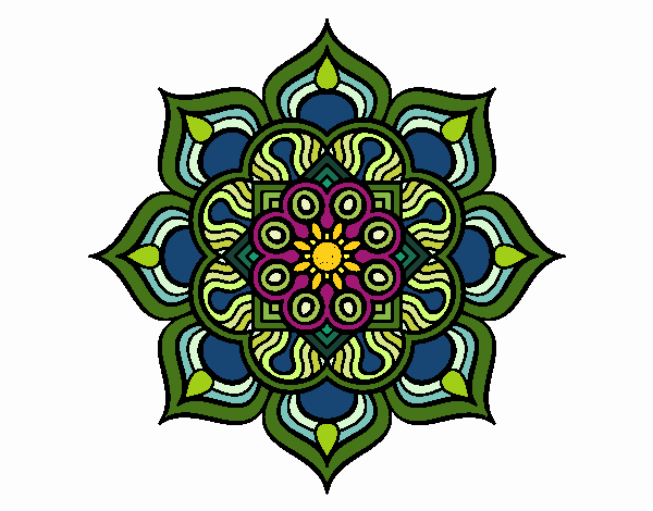 Mandala flor de fuego