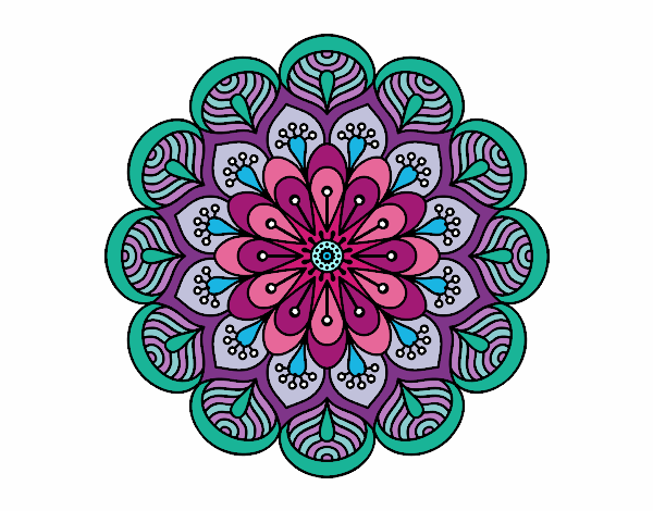 Mandala flor y hojas