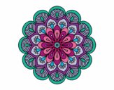 Mandala flor y hojas