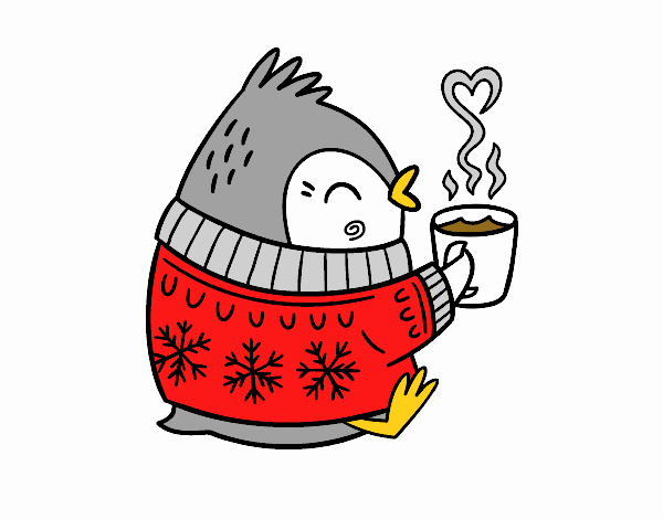 pajaro con cafe de navidad