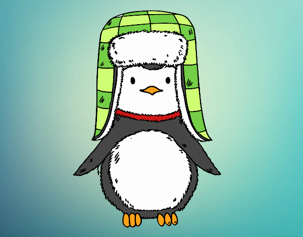 Pingüino con gorro