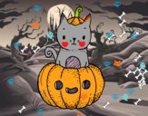 Un gatito de Halloween