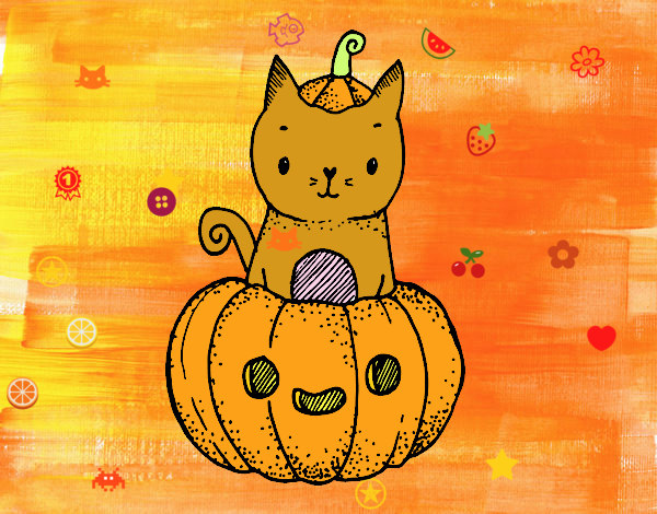 Un gatito de Halloween