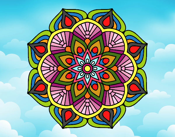 Un mandala de flor oriental