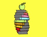 Libros y manzana