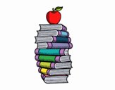 Libros y manzana