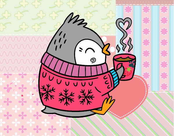 Pajarito tomando un té