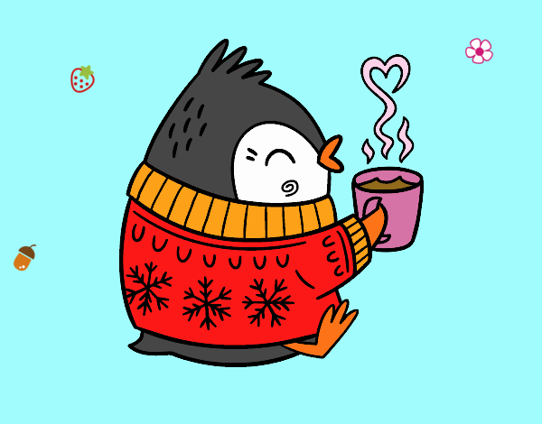 Pajarito tomando un té