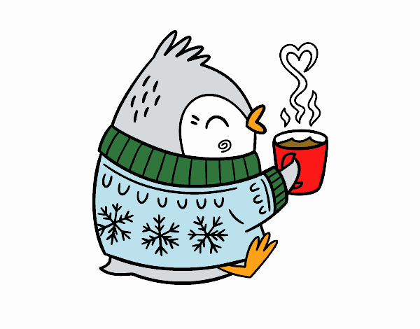 Pajarito tomando un té