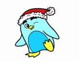 Pingüino con gorro de Navidad