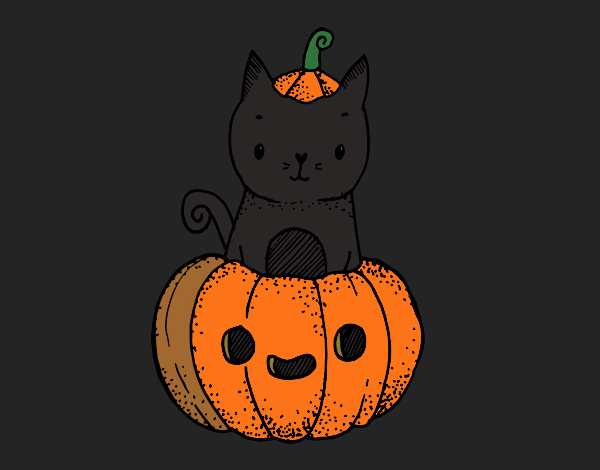 Un gatito de Halloween