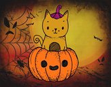 Un gatito de Halloween