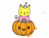 Un gatito de Halloween