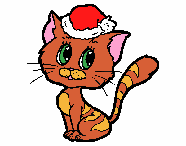 un gatito navideño