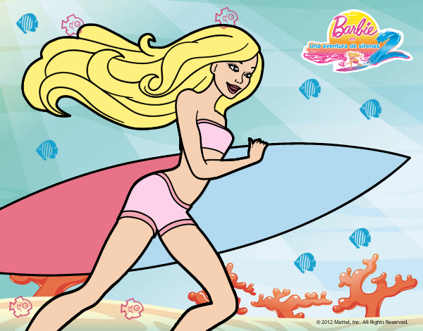 Barbie corre al agua