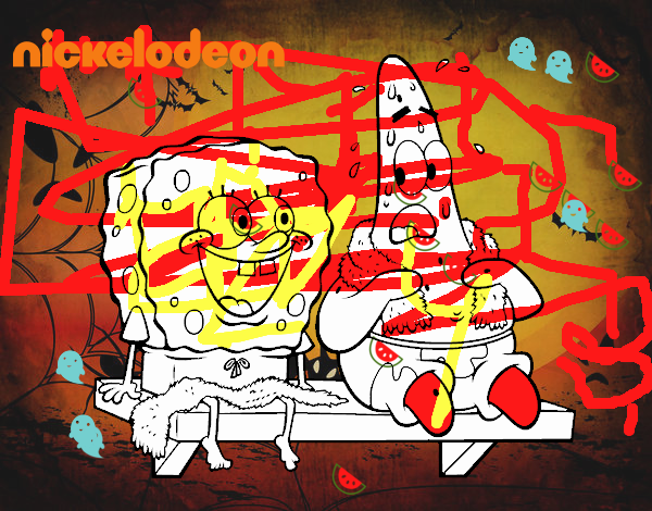 Bob Esponja y Patricio en bañador