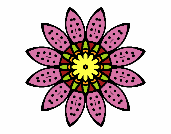 Mandala flor con pétalos