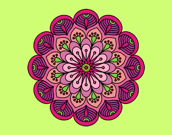 Mandala flor y hojas