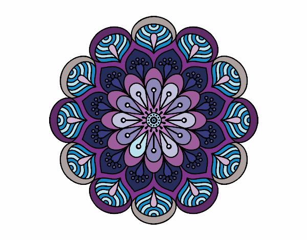 Mandala flor y hojas